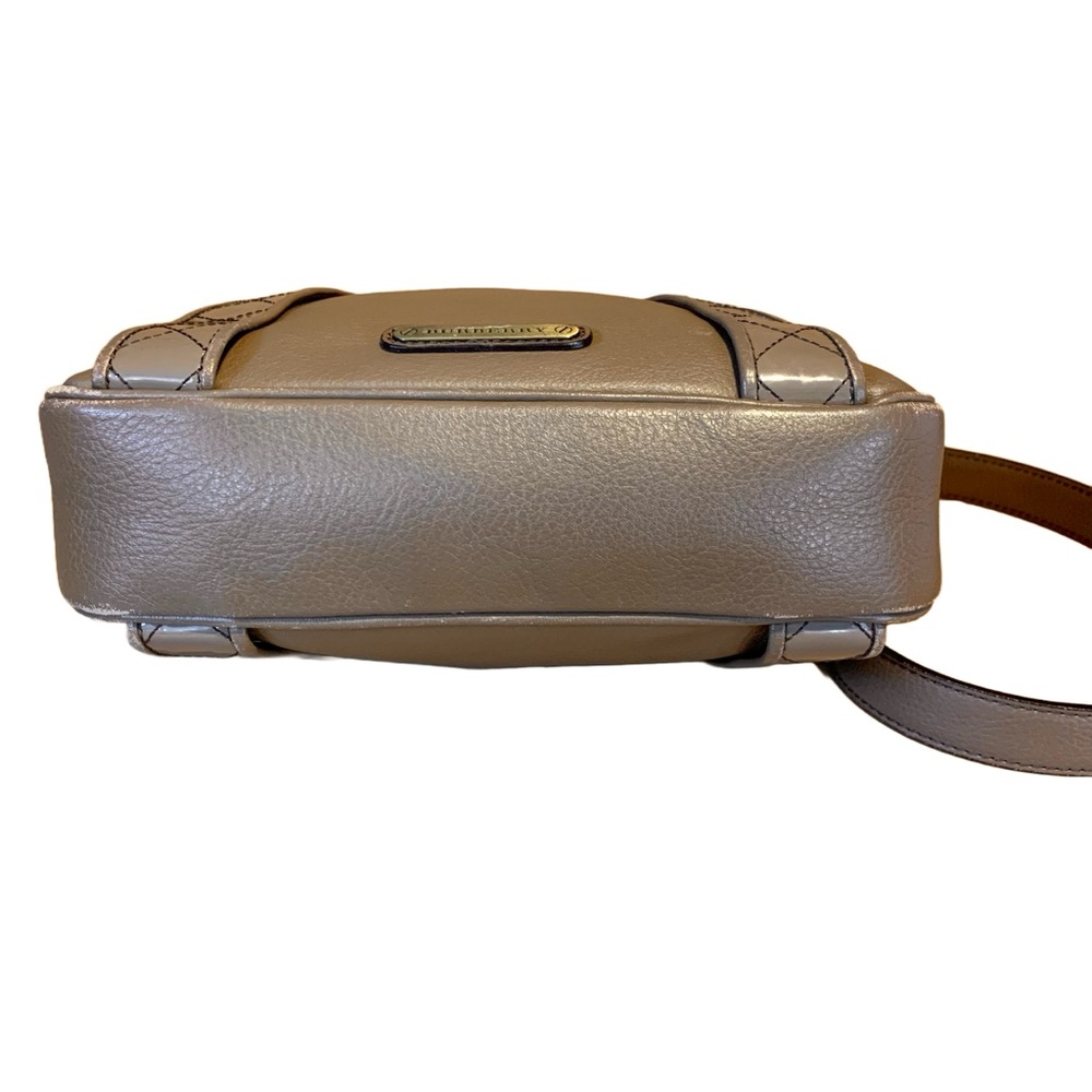 VTG BURBERRY DARK TAUPE BROWN LEATHER CROSSBODY OR SHOULDER BAG - Picture 8 of 14